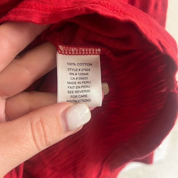 ✨Habitat Cotton Pebble Pocket Sz 2X Tunic In Cranberry✨ - Picture 11 of 11